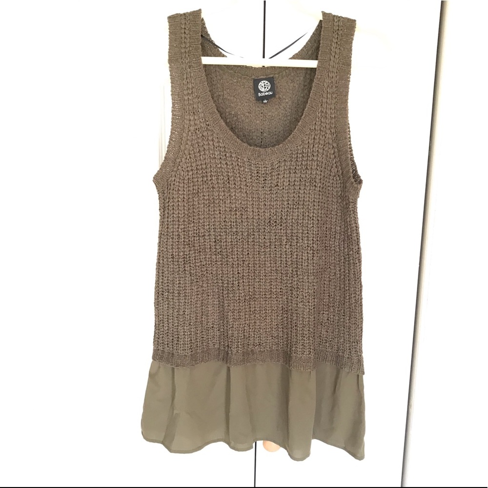 Knitted tank with peplum